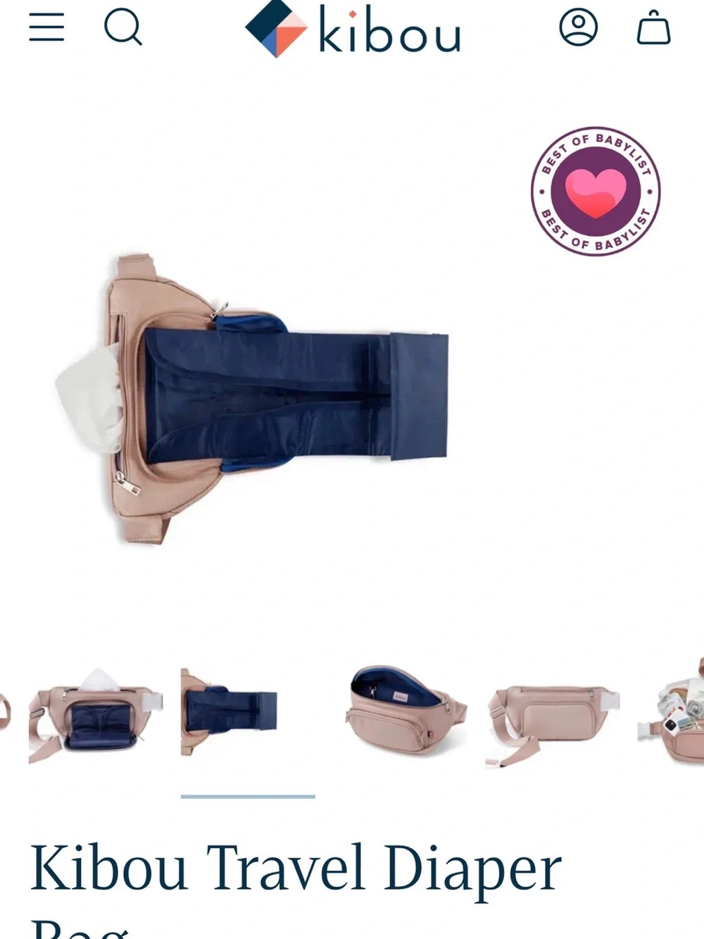 Kibou Travel Diaper Fanny Bag - Blush Pink